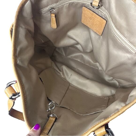 COACH Color Block Shoulder Tote Bag - Picture 11 of 13